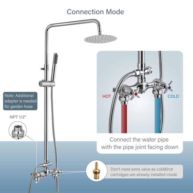 LUXESIT Outdoor Shower Kit with Double Handles & Reviews Wayfair Canada